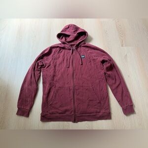 Under Armour Hoodie Mens Size LGT UA Rival Fleece Full Zip Hooded Burgundy